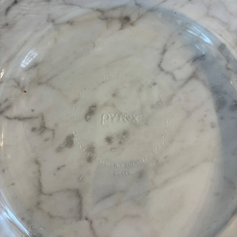 Pyrex 229 Clear Glass Pie Plate 9.5 Inch Fluted Edge Baking Dish with Handles
